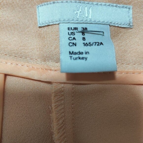 H&M High-Waisted slim fit Peach Trousers With Front Slits - Picture 5 of 11